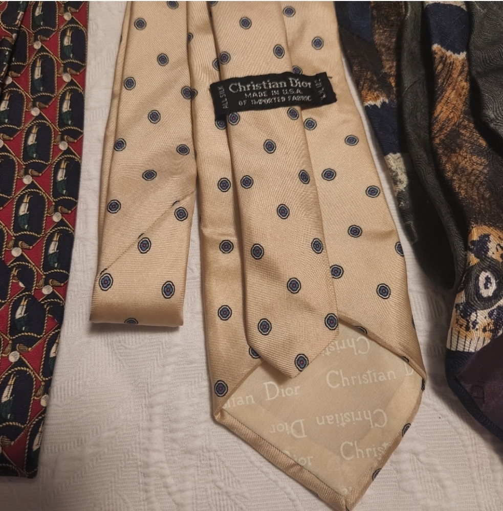 4 Mens Silk Ties DIOR TOMMY HILFIGER - Picture 7 of 10